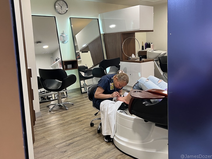 a woman getting her foot done