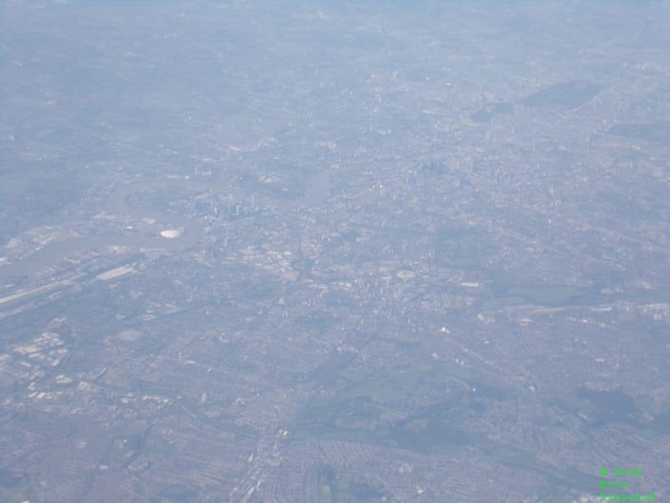 View of London from 35,000 feet