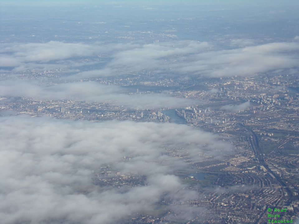 View of London on approach to LHR