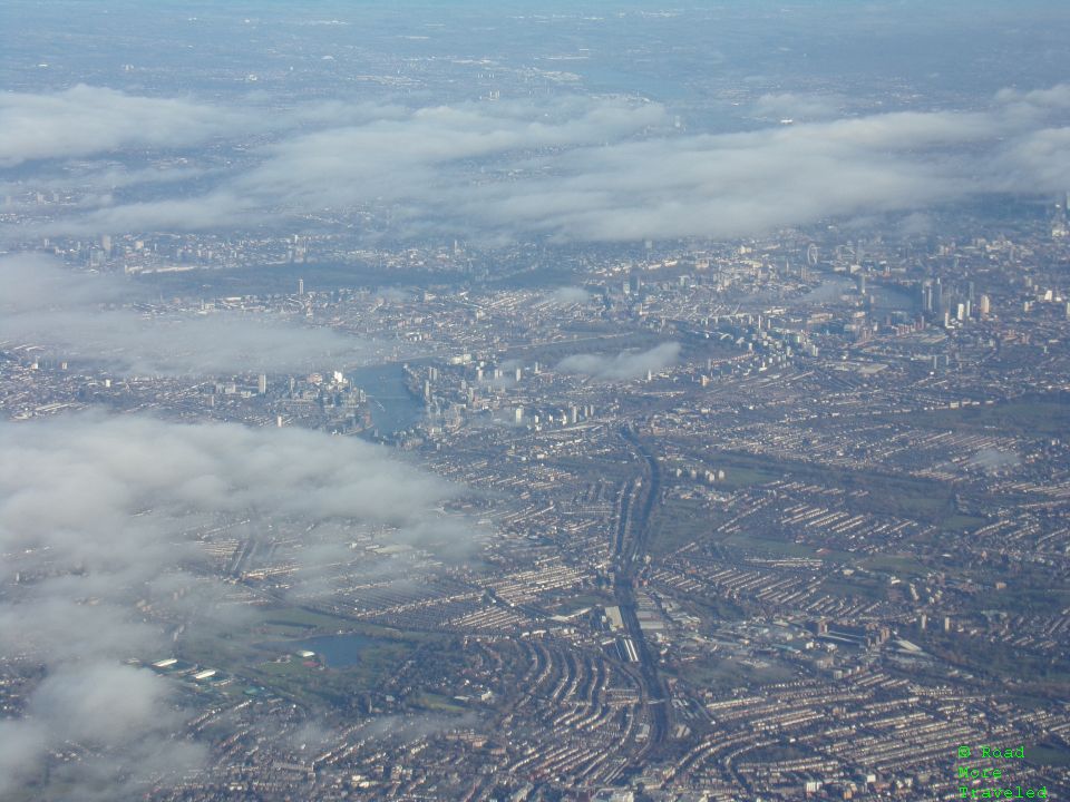 Central London on approach to LHR