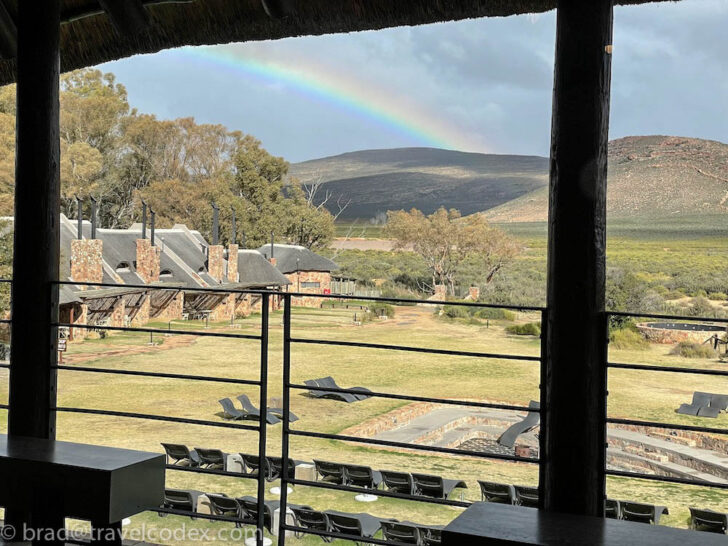 a rainbow over a field