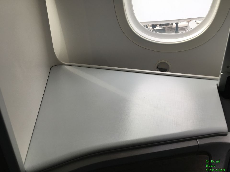 Air Canada Business Class window storage shelf