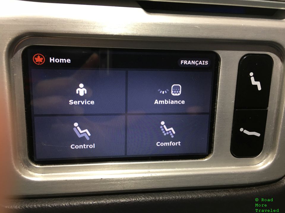 Air Canada B787-9 Business Class - seat controls