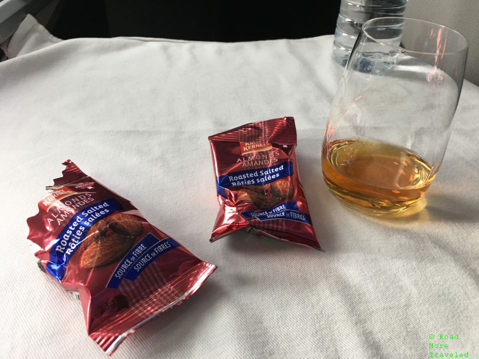 Johnnie Walker and almonds - Air Canada Business Class