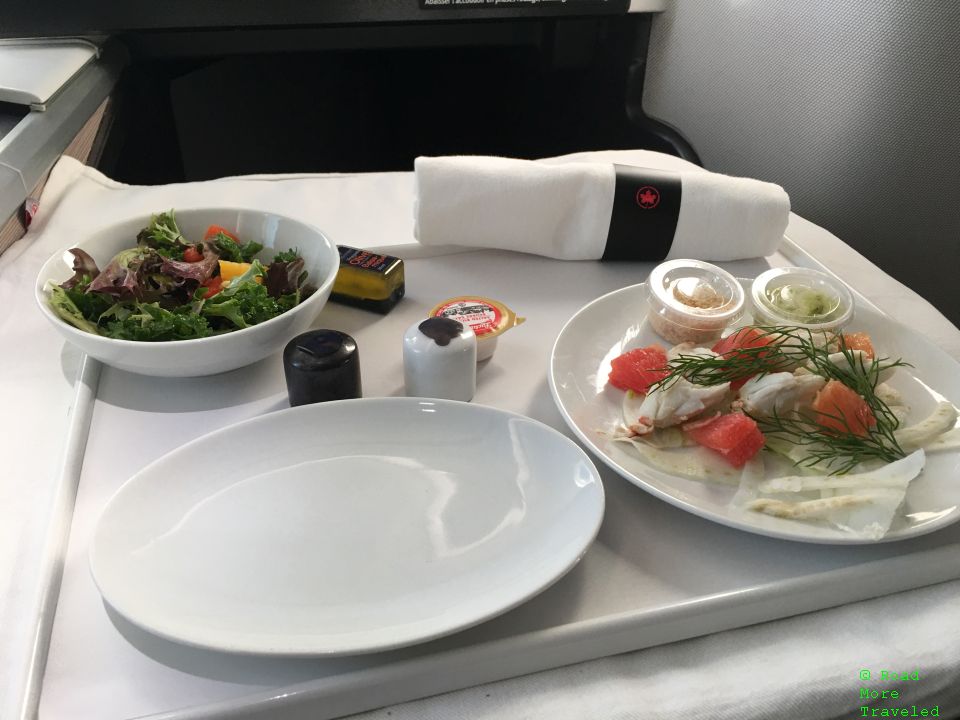 Air Canada B787-9 Business Class - appetizer and salad