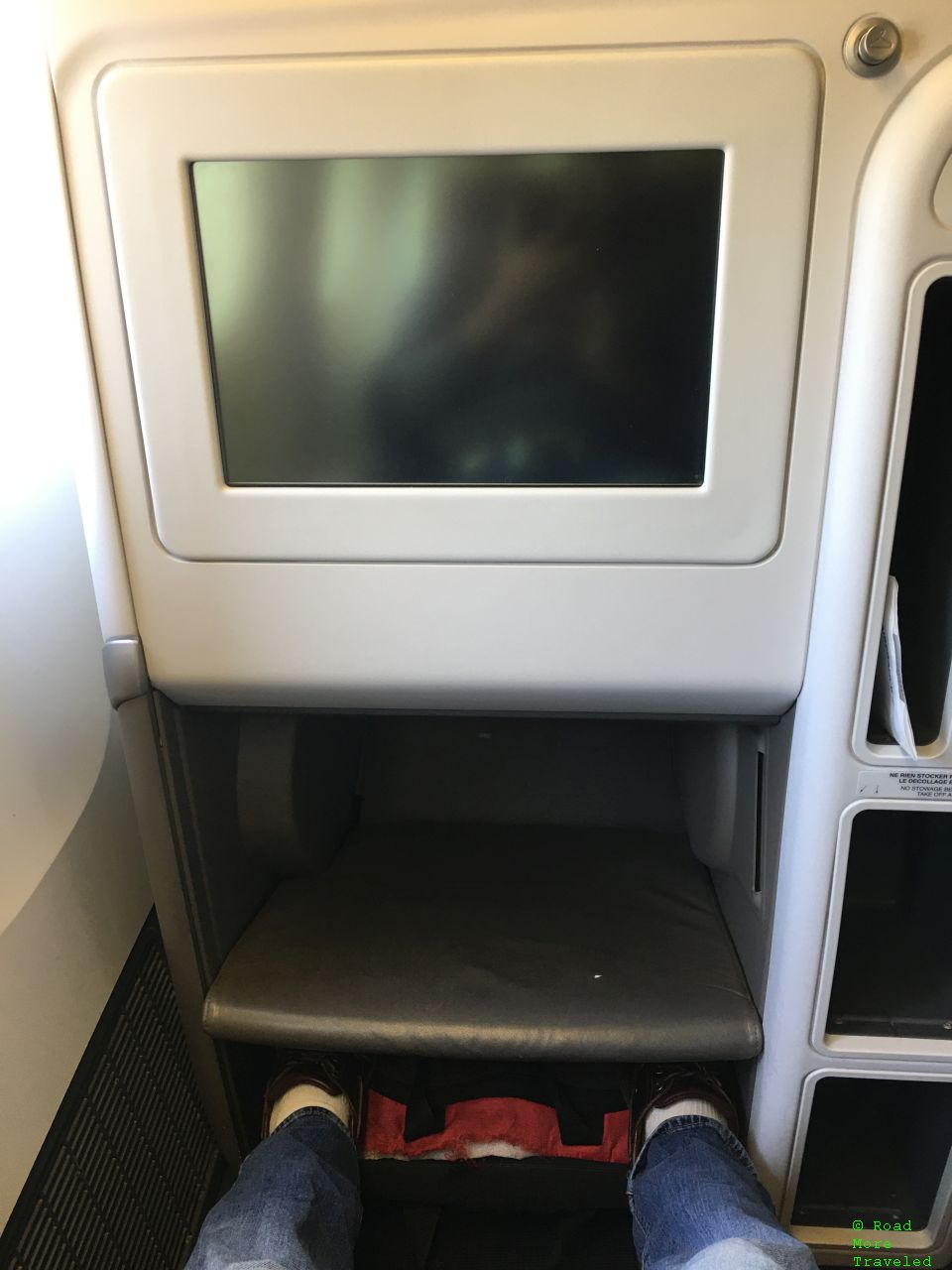 Air France B77W Business Class foot space