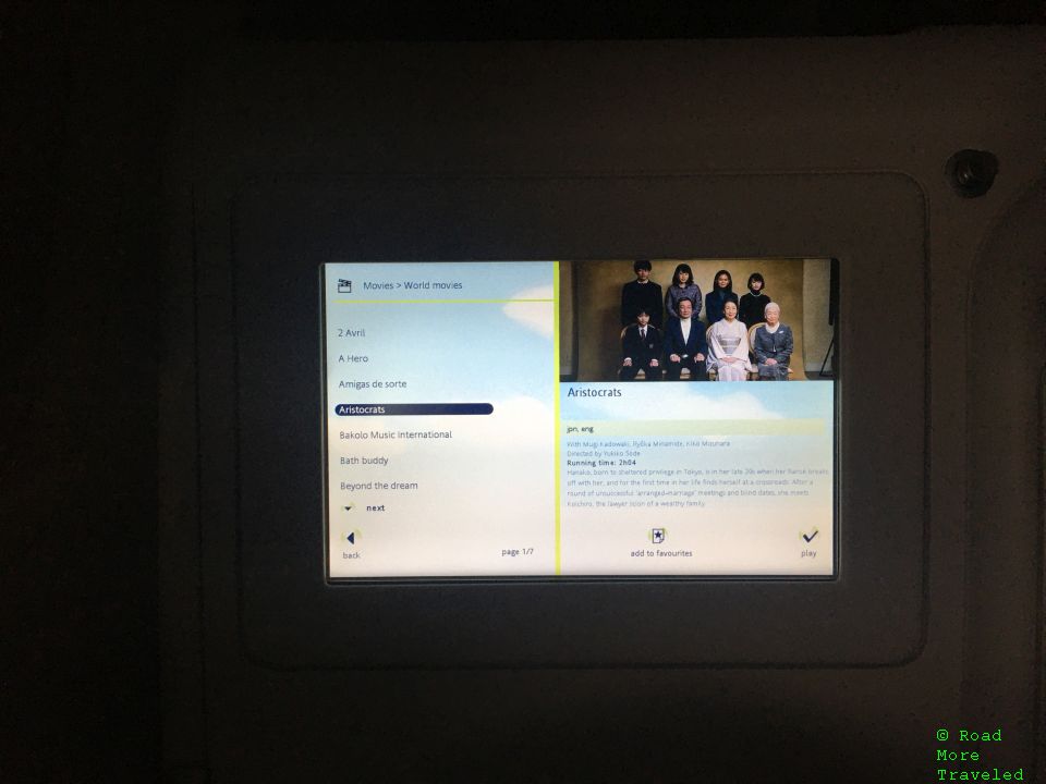 Air France IFE - world movie selection