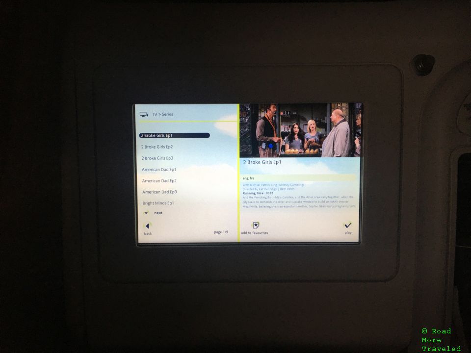 Air France B77W Business Class - IFE TV selection