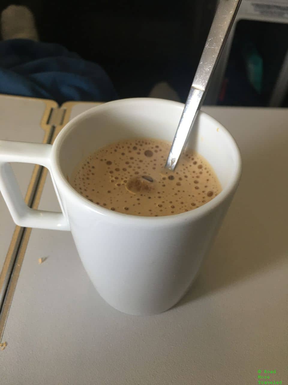 Air France B77W Business Class - powdered coffee