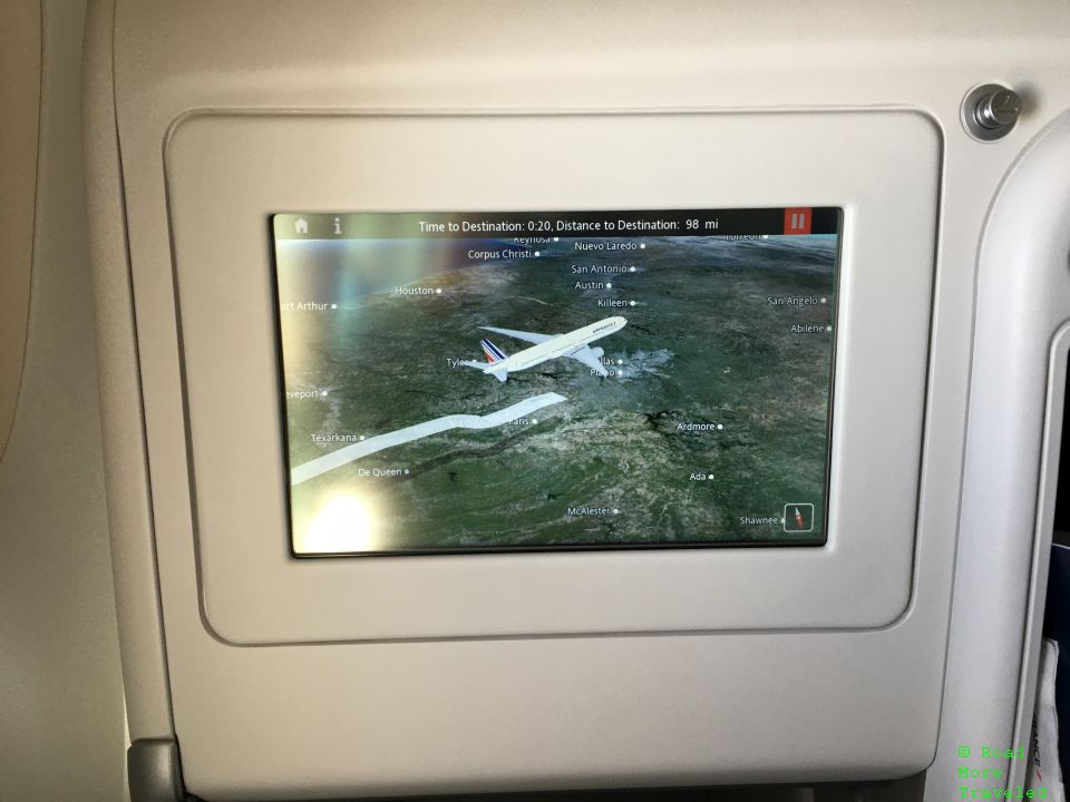 Air France moving map - altitude view