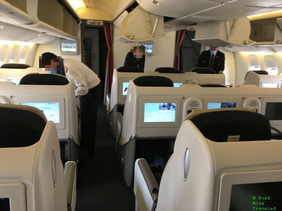 Air France B77W Business Class cabin