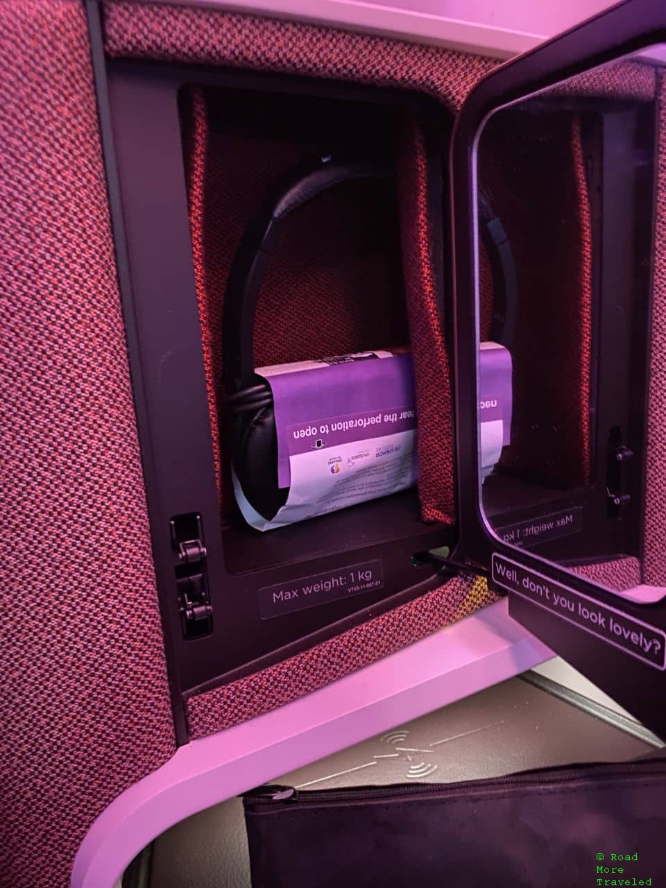 Virgin Atlantic Upper Class storage cubby