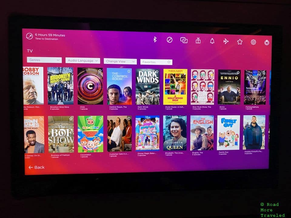 Virgin Atlantic IFE - more TV shows