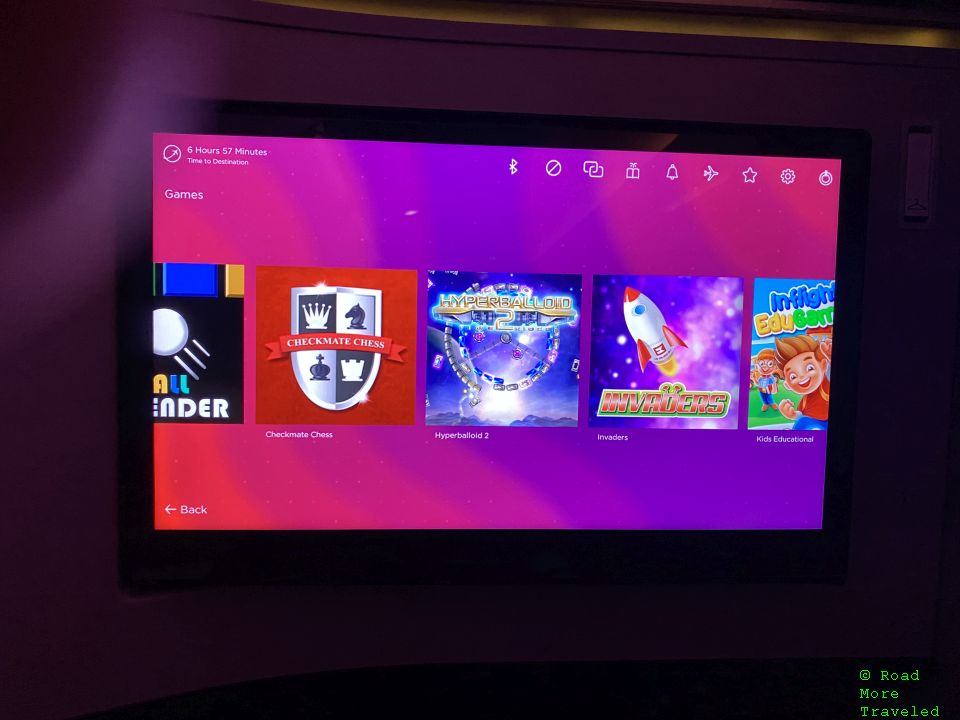 Virgin Atlantic IFE - more games