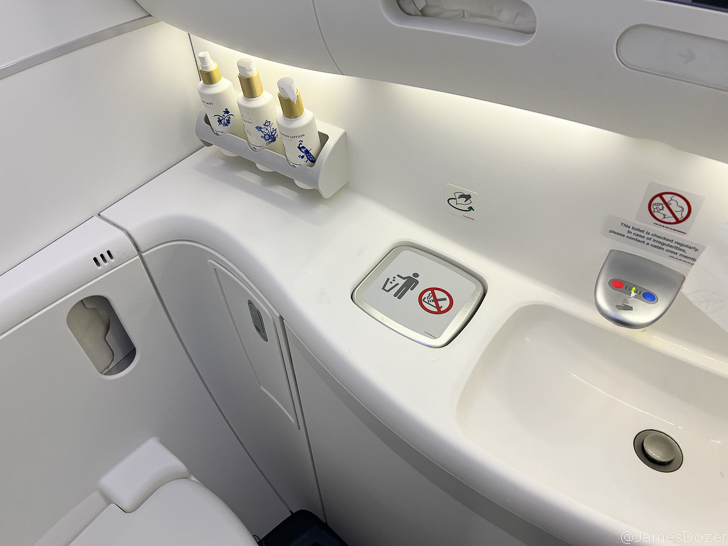 a sink and toilet in a plane