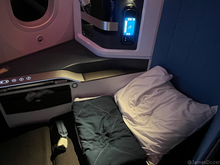 a bed in a plane