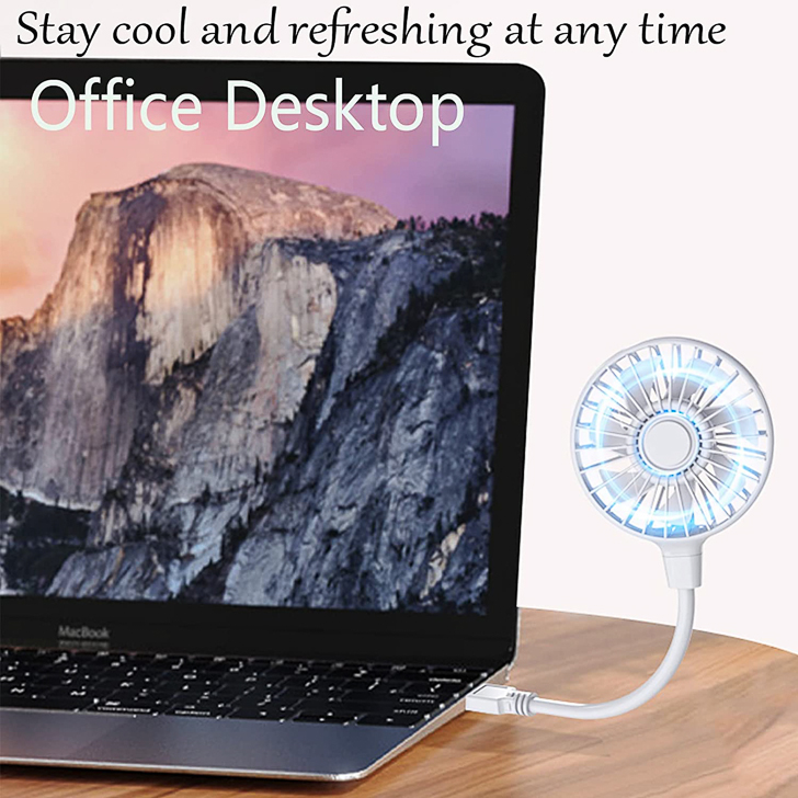 a laptop with a fan plugged into it