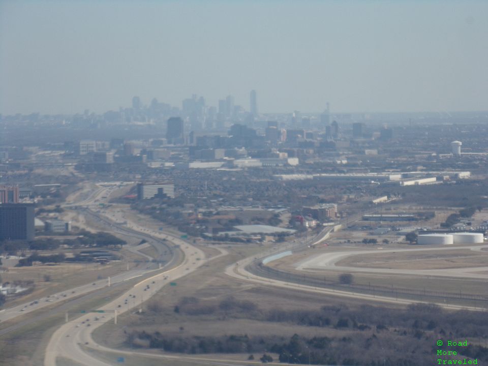 Looking down Highway 114 to Dallas