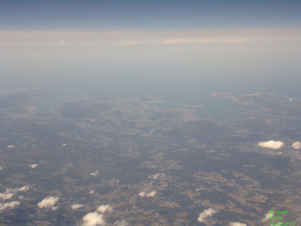 Approaching Spanish coast near Santiago de Compostela