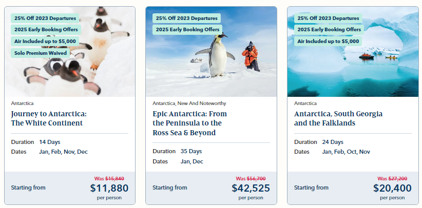 Antarctica cruise sale