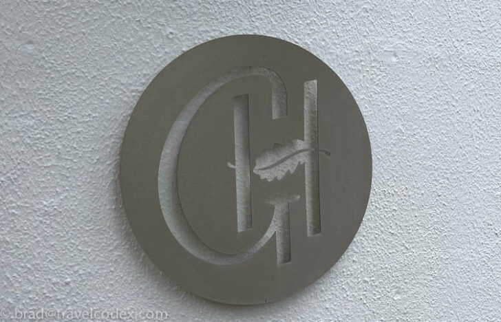 a circular logo on a wall