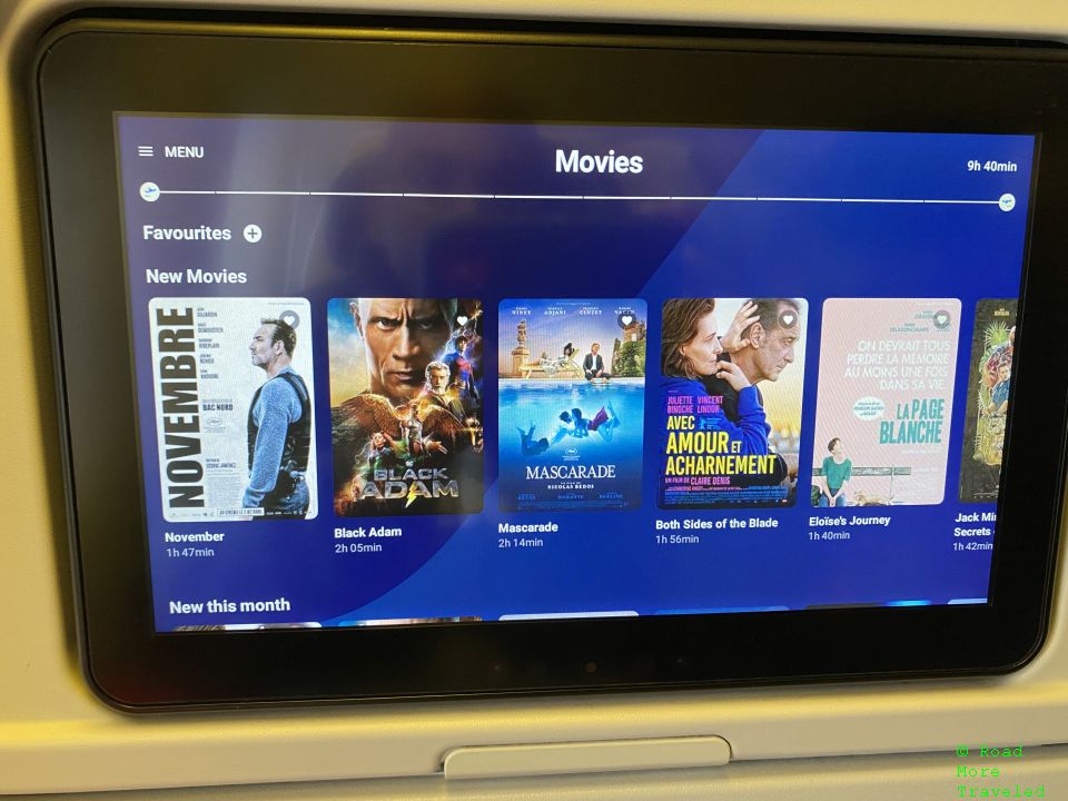 Air France Premium Economy movies