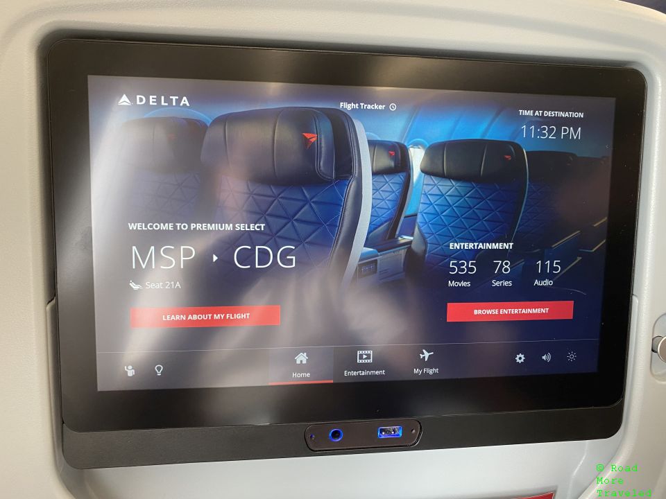 Delta A330-900neo Premium Select - IFE welcome screen