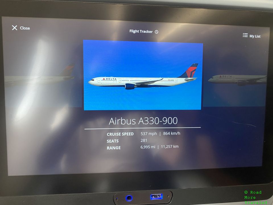Delta A330-900neo Premium Select - moving map welcome screen