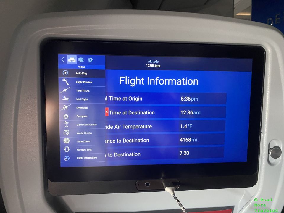 Delta A330-900neo Premium Select moving map options