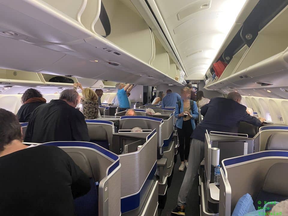 United 767-400 Polaris Business Class cabin