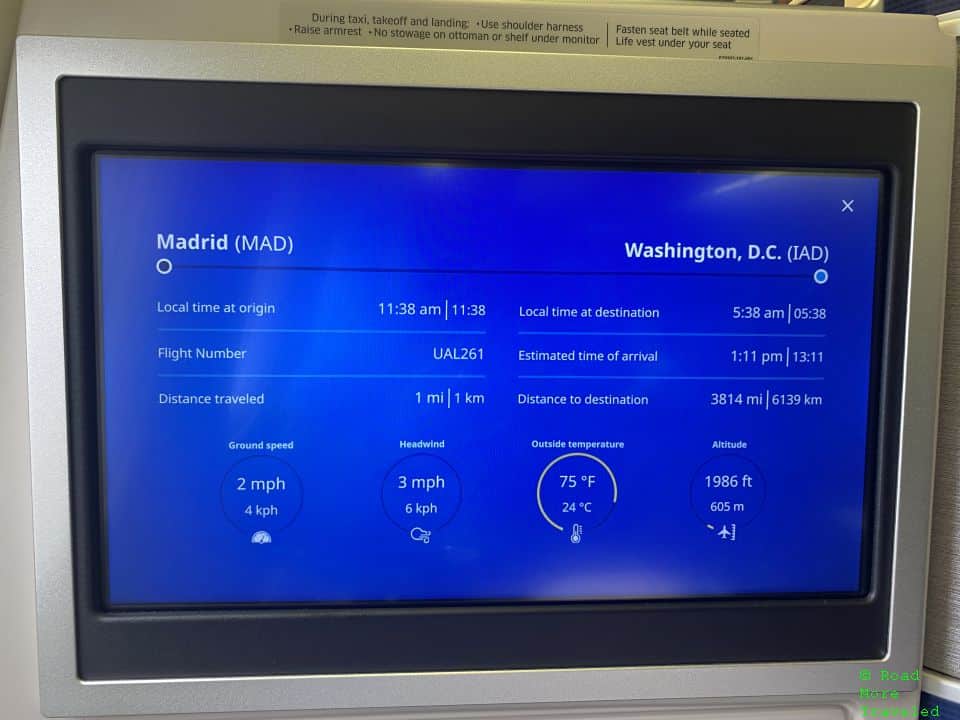 United IFE moving map stats