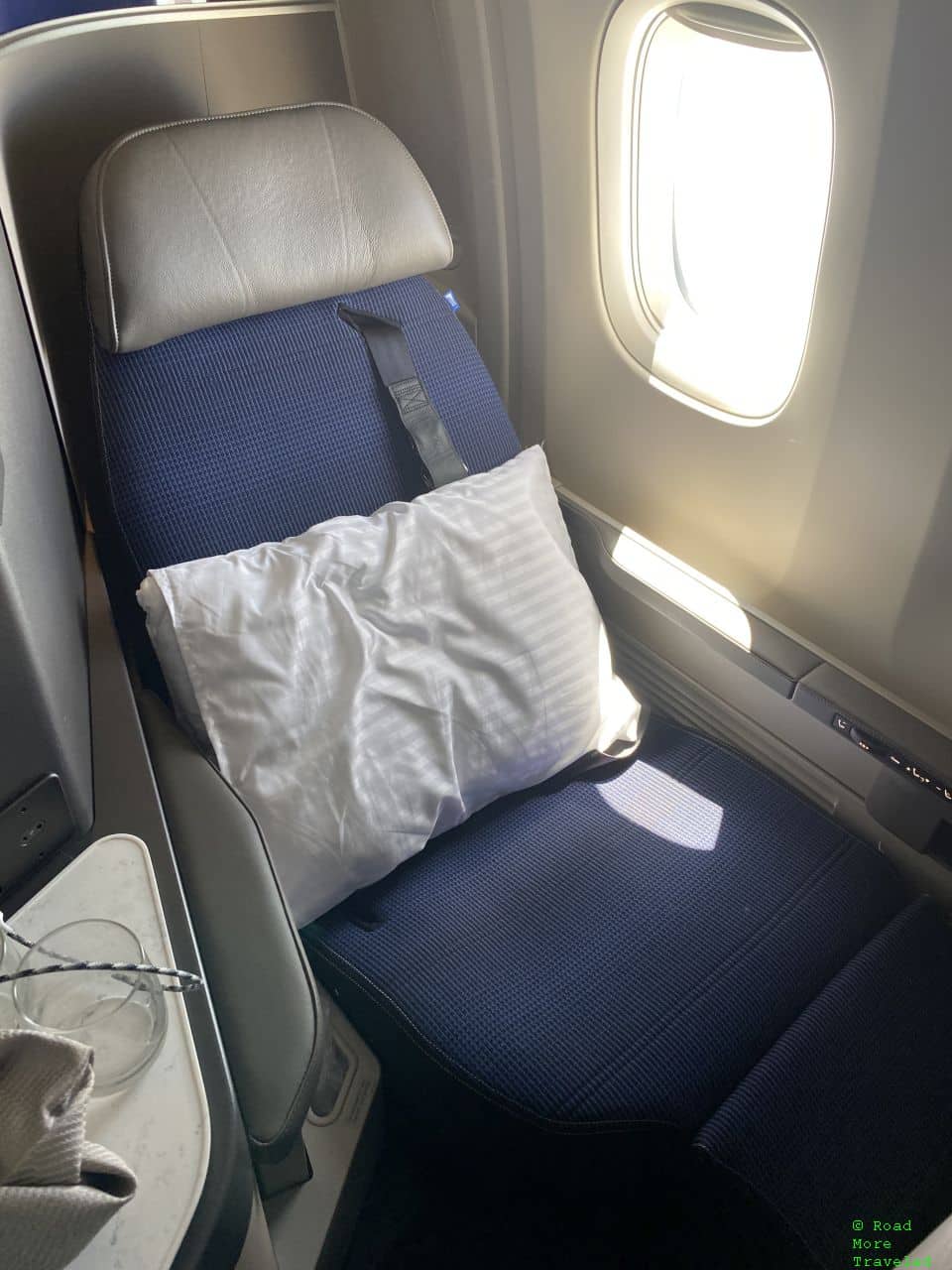United 767-400 Polaris Business Class - reclined seat
