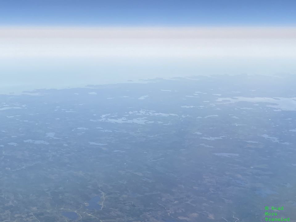 Flying over Nova Scotia, Canada