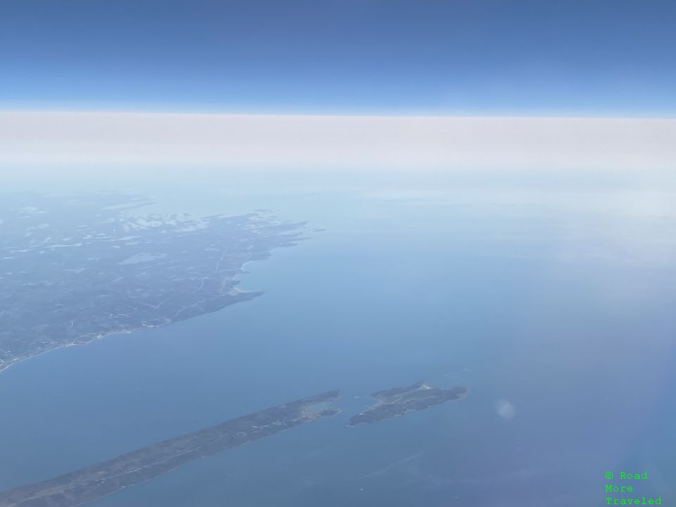 Flying into Gulf of Maine off of Nova Scotia