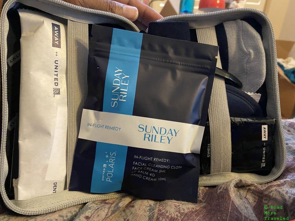 United Polaris Sunday Riley amenities