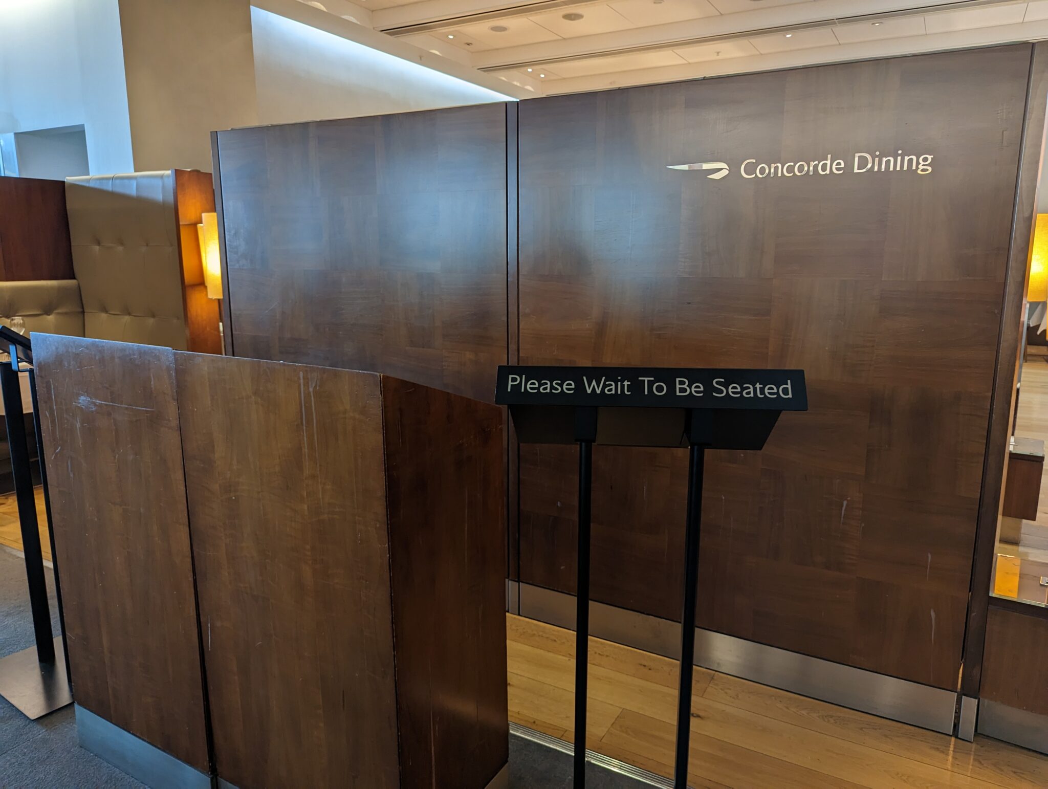 a wooden podiums in a room