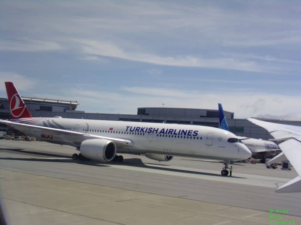 Closer view of Turkish Airlines A350 at SFO