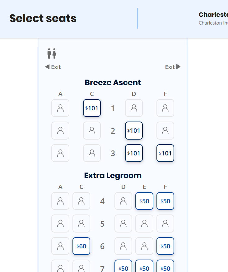 Breeze seat fees - Nice bundle