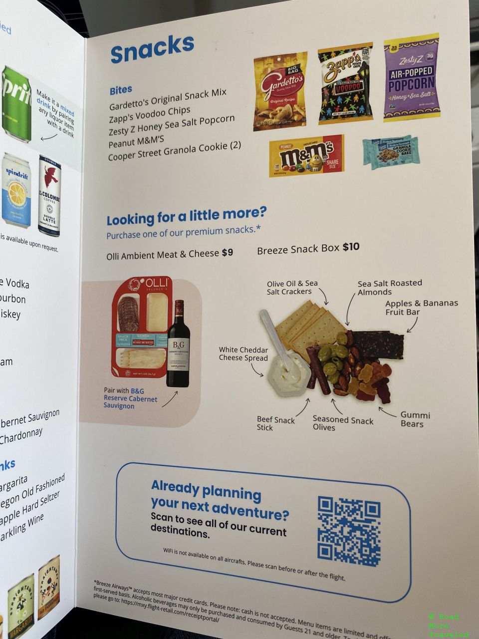 Breeze snack menu