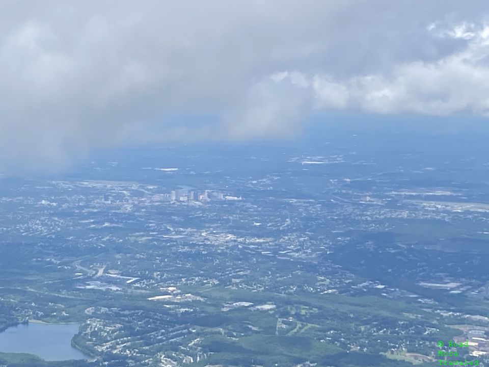 Downtown Hartford on final approach to BDL
