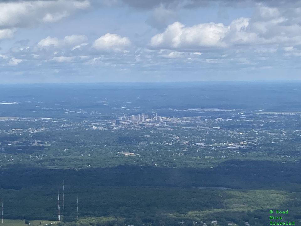 Downtown Hartford from hills to the northwest