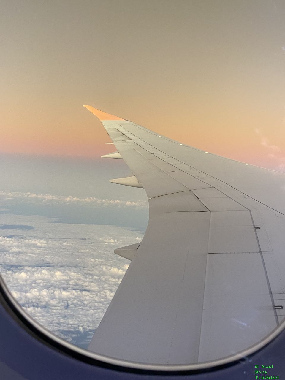 787 sunset over the Pacific