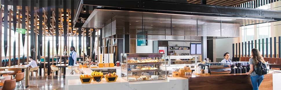 a food display case in a restaurant