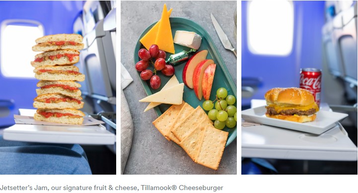 a collage of food on a tray