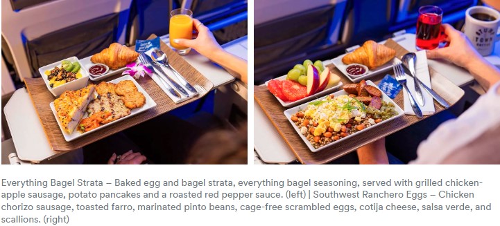 a collage of food on a tray