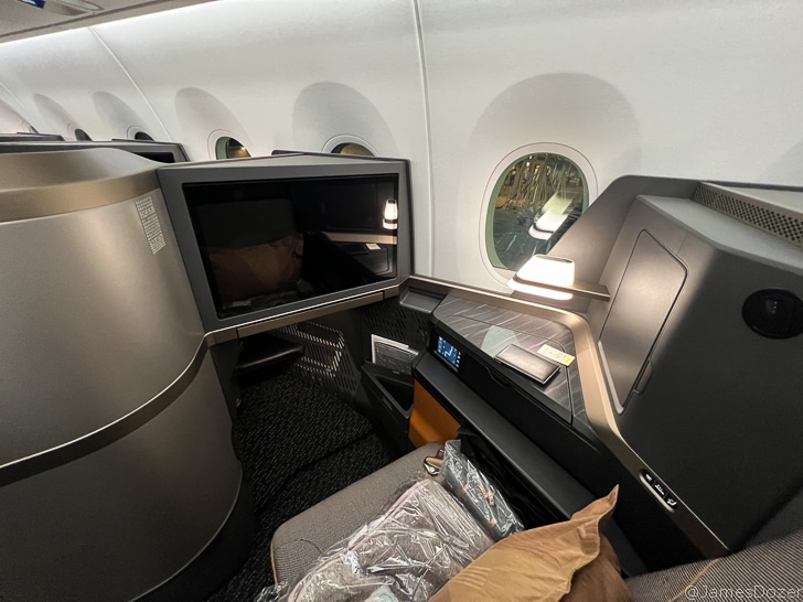 a tvs on the side of a plane