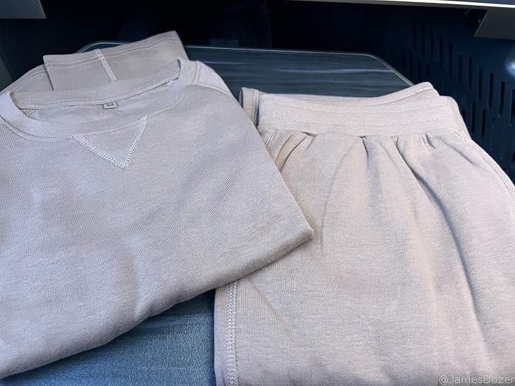 a pair of beige pants on a table