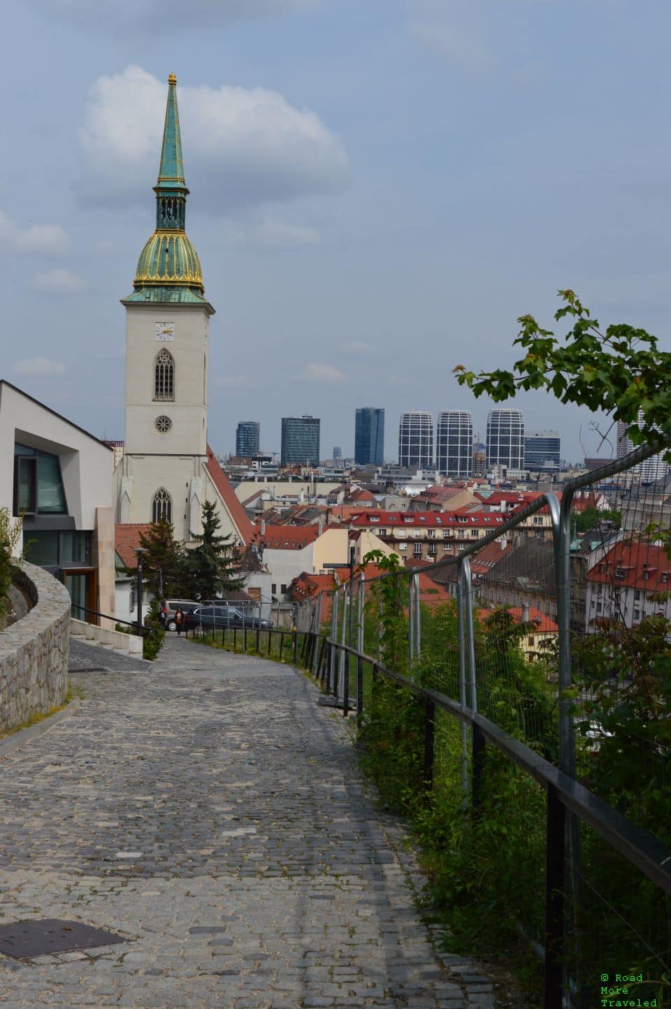 View of St. Martin's Cathedral approaching Bratislava Castle