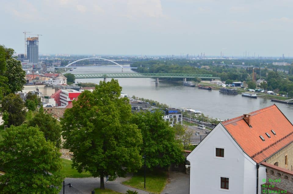 View to east along Danube River from Bratislava Castle