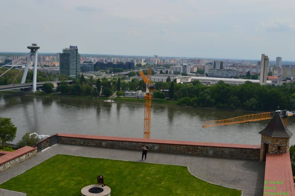 View of modern Bratislava from Bratislava Castle